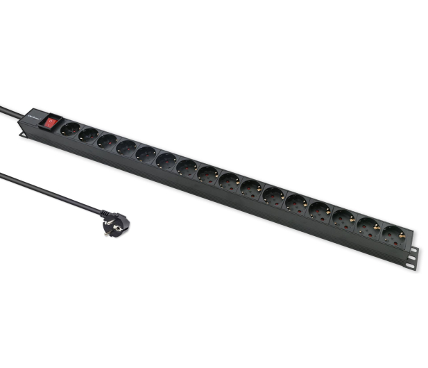 Qoltec Aluminiowa Listwa zasilająca PDU do RACK 16A 16xSCH Pionowa - 1257510 - zdjęcie